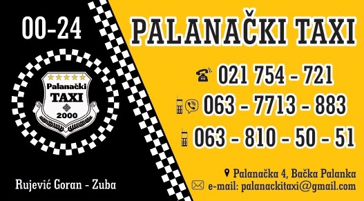 Palanački Taxi – vizit karta